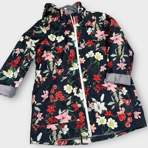 Nuage Navy Floral Print Waterproof Raincoat Size M